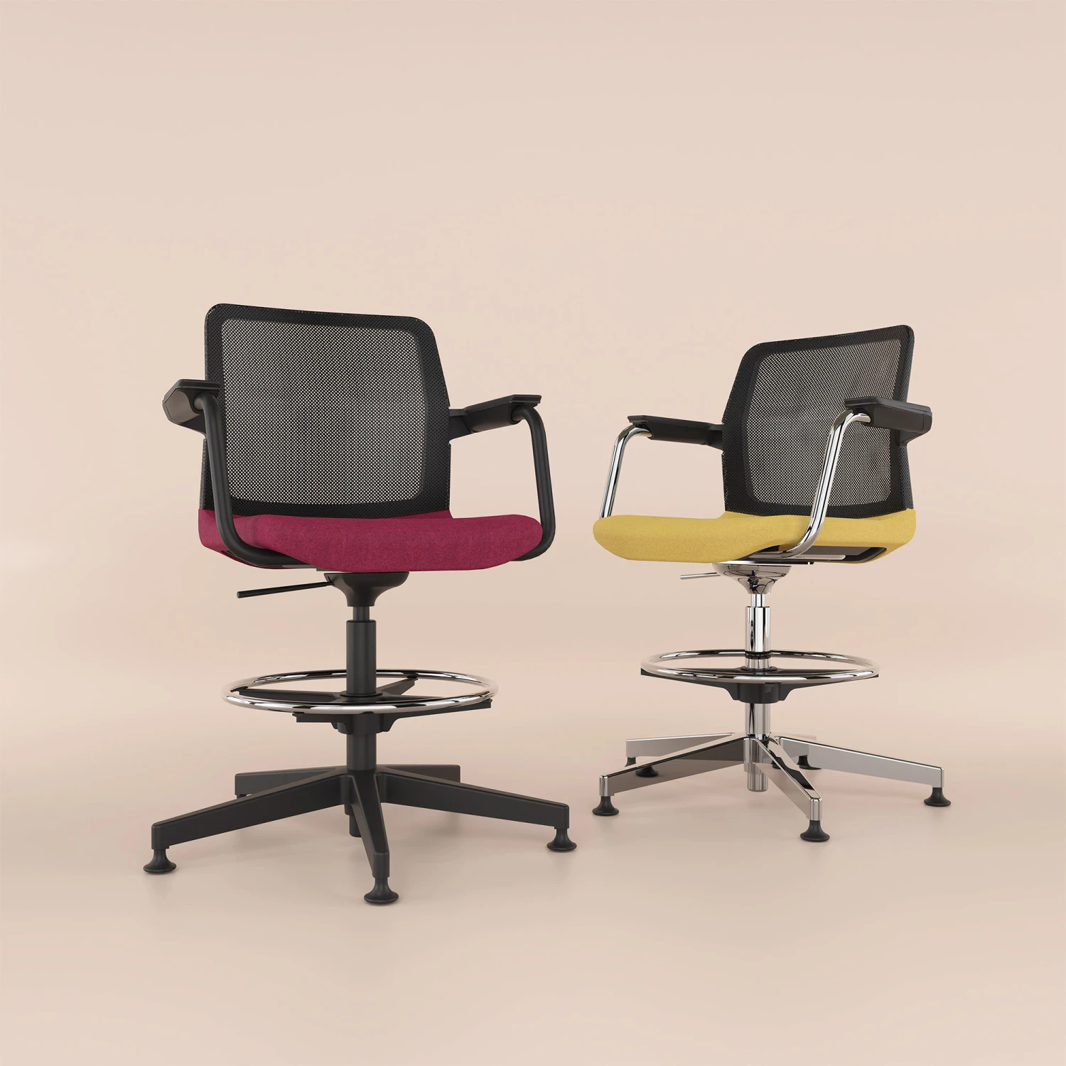 WIND Counterstuhl | 5-Stern-Basis, Fußstütze, Netzrücken, Wollbezüge VELITO / SYNERGY 3 WIND Counterstuhl | 5-Stern-Basis, Fußstütze, Netzrücken, Wollbezüge VELITO / SYNERGY