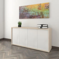 NOVA Sideboard | 2 OH, 1615 X 750 Mm, Ahorn / Weiß