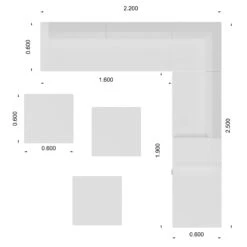 JAZZ Sitzgruppe | 2200 X 2500 Mm, Wollbezug VELITO - Grün / Hellgrau Meliert -Möbel Pro Verkauf Sitzgruppe JAZZ 2 200 x 2 500 mm Gruen Hellgrau Couch Sitzecke Wohnlandschaft 1