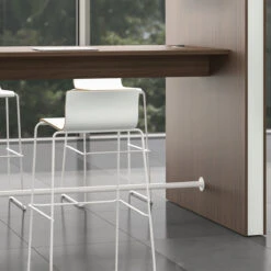 MOON WOOD Barhocker | Kufengestell | MDF-Sitzschale | Metallgestell | Stapelbar -Möbel Pro Verkauf Skandinavischer Barhocker MOON WOOD Kufengestell Massivholzsitzschale Stapelbar Farbe waehlbar 1