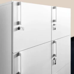 NOVA Spind | 6 Schließfächer, 800 X 1092 Mm, Weiß -Möbel Pro Verkauf Spind Schliessfach NOVA mit 6 Schliessfaechern Weiss einzeln abschliessbar Schrank Spind Wertfach Schliessfach