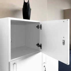 NOVA Spind | 6 Schließfächer, 800 X 1092 Mm, Ahorn -Möbel Pro Verkauf Spind Schliessfach NOVA mit 6 Schliessfaechern in Ahorn Silber Schrank Spind Wertfach Schliessfach 2