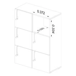 NOVA Spind | 6 Schließfächer, 800 X 1092 Mm, Ahorn / Weiß -Möbel Pro Verkauf Spind Schliessfach NOVA mit 6 Schliessfaechern in Ahorn Weiss Schrank