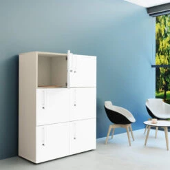 NOVA Spind | 6 Schließfächer, 800 X 1092 Mm, Ahorn / Weiß