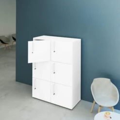 NOVA Spind | 6 Schließfächer, 800 X 1092 Mm, Weiß -Möbel Pro Verkauf Spind Schliessfach NOVA mit 6 Schliessfaechern in Weiss Schrank Spind Wertfach Schliessfach 1