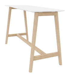 NOVA WOOD Hochtisch | Massivholz-Gestell, 1800 X 700 Mm, HPL Weiß -Möbel Pro Verkauf Stehtisch NOVA Wood 180 x 70 cm HPL Weiss Holz Hochtisch Bartisch Tresentisch Theke 6