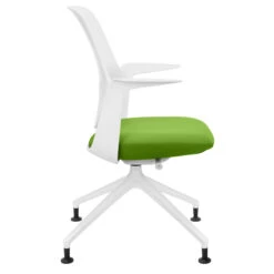 Profim - TRILLO PRO Drehstuhl | Synchronmechanik, Hellgrau -Möbel Pro Verkauf Synchronmechanischer Drehstuhl TRILLO PRO Hellgraue Kunststoffelemente aus Polyamid Pulverbeschichtetes Alu Gestell mit Teflongleitern in Weiss Fixierte Armlehnen Hellgrau 1