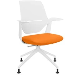 Profim - TRILLO PRO Drehstuhl | Synchronmechanik, Hellgrau -Möbel Pro Verkauf Synchronmechanischer Drehstuhl TRILLO PRO Hellgraue Kunststoffelemente aus Polyamid Pulverbeschichtetes Alu Gestell mit Teflongleitern in Weiss Fixierte Armlehnen Hellgrau 23