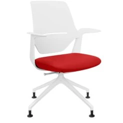 Profim - TRILLO PRO Drehstuhl | Synchronmechanik, Hellgrau -Möbel Pro Verkauf Synchronmechanischer Drehstuhl TRILLO PRO Hellgraue Kunststoffelemente aus Polyamid Pulverbeschichtetes Alu Gestell mit Teflongleitern in Weiss Fixierte Armlehnen Hellgrau 25