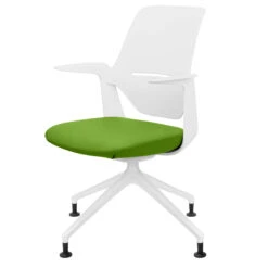 Profim - TRILLO PRO Drehstuhl | Synchronmechanik, Hellgrau -Möbel Pro Verkauf Synchronmechanischer Drehstuhl TRILLO PRO Hellgraue Kunststoffelemente aus Polyamid Pulverbeschichtetes Alu Gestell mit Teflongleitern in Weiss Fixierte Armlehnen Hellgrau 6