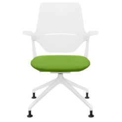 Profim - TRILLO PRO Drehstuhl | Synchronmechanik, Hellgrau -Möbel Pro Verkauf Synchronmechanischer Drehstuhl TRILLO PRO Hellgraue Kunststoffelemente aus Polyamid Pulverbeschichtetes Alu Gestell mit Teflongleitern in Weiss Fixierte Armlehnen Hellgrau 7