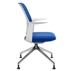 Profim - TRILLO PRO Drehstuhl | Aluminium Poliertes Gestell, Rückenlehne Gepolstert, Synchronmechanik, Hellgrau -Möbel Pro Verkauf Synchronmechanischer Drehstuhl TRILLO PRO Hellgraue Kunststoffelemente aus Polyamid Rueckenlehne gepolstert Aluminium poliertes Gestell mit Teflongleitern Fixierte Armlehnen He 1