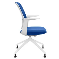 Profim - TRILLO PRO Drehstuhl | Rückenlehne Gepolstert, Synchronmechanik, Hellgrau -Möbel Pro Verkauf Synchronmechanischer Drehstuhl TRILLO PRO Hellgraue Kunststoffelemente aus Polyamid Rueckenlehne gepolstert Pulverbeschichtetes Alu Gestell mit Teflongleitern in Weiss Fixierte A 1