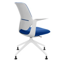 Profim - TRILLO PRO Drehstuhl | Rückenlehne Gepolstert, Synchronmechanik, Hellgrau -Möbel Pro Verkauf Synchronmechanischer Drehstuhl TRILLO PRO Hellgraue Kunststoffelemente aus Polyamid Rueckenlehne gepolstert Pulverbeschichtetes Alu Gestell mit Teflongleitern in Weiss Fixierte A 2