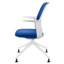 Profim - TRILLO PRO Drehstuhl | Rückenlehne Gepolstert, Synchronmechanik, Hellgrau -Möbel Pro Verkauf Synchronmechanischer Drehstuhl TRILLO PRO Hellgraue Kunststoffelemente aus Polyamid Rueckenlehne gepolstert Pulverbeschichtetes Alu Gestell mit Teflongleitern in Weiss Fixierte A 5