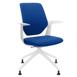 Profim - TRILLO PRO Drehstuhl | Rückenlehne Gepolstert, Synchronmechanik, Hellgrau -Möbel Pro Verkauf Synchronmechanischer Drehstuhl TRILLO PRO Hellgraue Kunststoffelemente aus Polyamid Rueckenlehne gepolstert Pulverbeschichtetes Alu Gestell mit Teflongleitern in Weiss Fixierte 30