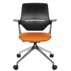 Profim - TRILLO PRO Drehstuhl | Aluminium Poliertes Gestell, Synchronmechanik, Schwarz -Möbel Pro Verkauf Synchronmechanischer Drehstuhl TRILLO PRO Schwarze Kunststoffelemente aus Polyamid Aluminium poliertes Gestell mit Rollen Fixierte Armlehnen Schwarz 6