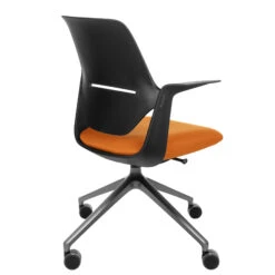 Profim - TRILLO PRO Drehstuhl | Synchronmechanik, Schwarz -Möbel Pro Verkauf Synchronmechanischer Drehstuhl TRILLO PRO Schwarze Kunststoffelemente aus Polyamid Pulverbeschichtetes Alu Gestell in Anthrazit mit Rollen Fixierte Armlehnen Schwarz 2