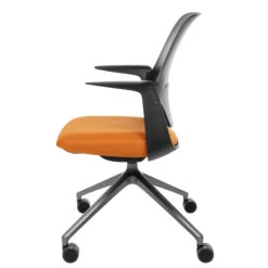 Profim - TRILLO PRO Drehstuhl | Synchronmechanik, Schwarz -Möbel Pro Verkauf Synchronmechanischer Drehstuhl TRILLO PRO Schwarze Kunststoffelemente aus Polyamid Pulverbeschichtetes Alu Gestell in Anthrazit mit Rollen Fixierte Armlehnen Schwarz 5