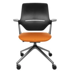 Profim - TRILLO PRO Drehstuhl | Synchronmechanik, Schwarz -Möbel Pro Verkauf Synchronmechanischer Drehstuhl TRILLO PRO Schwarze Kunststoffelemente aus Polyamid Pulverbeschichtetes Alu Gestell in Anthrazit mit Rollen Fixierte Armlehnen Schwarz 7