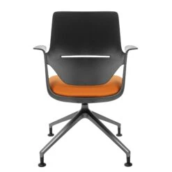 Profim - TRILLO PRO Drehstuhl | Synchronmechanik, Schwarz -Möbel Pro Verkauf Synchronmechanischer Drehstuhl TRILLO PRO Schwarze Kunststoffelemente aus Polyamid Pulverbeschichtetes Alu Gestell mit Teflongleitern in Anthrazit Fixierte Armlehnen Schwarz 3