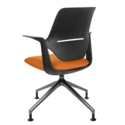 Profim - TRILLO PRO Drehstuhl | Synchronmechanik, Schwarz -Möbel Pro Verkauf Synchronmechanischer Drehstuhl TRILLO PRO Schwarze Kunststoffelemente aus Polyamid Pulverbeschichtetes Alu Gestell mit Teflongleitern in Anthrazit Fixierte Armlehnen Schwarz 4