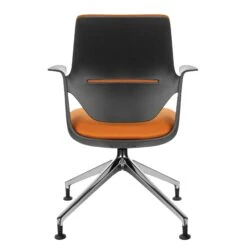 Profim - TRILLO PRO Drehstuhl | Aluminium Poliertes Gestell, Rückenlehne Gepolstert, Synchronmechanik, Schwarz -Möbel Pro Verkauf Synchronmechanischer Drehstuhl TRILLO PRO Schwarze Kunststoffelemente aus Polyamid Rueckenlehne gepolstert Aluminium poliertes Gestell mit Teflongleitern Fixierte Armlehnen Sch 3