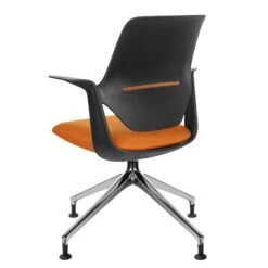 Profim - TRILLO PRO Drehstuhl | Aluminium Poliertes Gestell, Rückenlehne Gepolstert, Synchronmechanik, Schwarz -Möbel Pro Verkauf Synchronmechanischer Drehstuhl TRILLO PRO Schwarze Kunststoffelemente aus Polyamid Rueckenlehne gepolstert Aluminium poliertes Gestell mit Teflongleitern Fixierte Armlehnen Sch 4