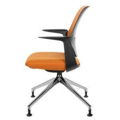 Profim - TRILLO PRO Drehstuhl | Aluminium Poliertes Gestell, Rückenlehne Gepolstert, Synchronmechanik, Schwarz -Möbel Pro Verkauf Synchronmechanischer Drehstuhl TRILLO PRO Schwarze Kunststoffelemente aus Polyamid Rueckenlehne gepolstert Aluminium poliertes Gestell mit Teflongleitern Fixierte Armlehnen Sch 5