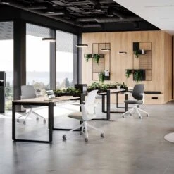 Profim - TRILLO PRO Drehstuhl | Rückenlehne Gepolstert, Synchronmechanik, Schwarz -Möbel Pro Verkauf Synchronmechanischer Drehstuhl TRILLO PRO Schwarze Kunststoffelemente aus Polyamid Rueckenlehne gepolstert Pulverbeschichtetes Alu Gestell mit Teflongleitern in Anthrazit Fixier 13