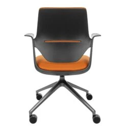 Profim - TRILLO PRO Drehstuhl | Rückenlehne Gepolstert, Synchronmechanik, Schwarz -Möbel Pro Verkauf Synchronmechanischer Drehstuhl TRILLO PRO Schwarze Kunststoffelemente aus Polyamid Rueckenlehne gepolstert Pulverbeschichtetes Alu Gestell mit Teflongleitern in Anthrazit Fixiert 3 1