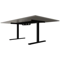 T-EASY Konferenztisch | 2400 X 1200 Mm (10 - 12 Personen), Elektrifiziert, Cubanitgrau -Möbel Pro Verkauf T EASY Konferenztisch 240x120 cm Cubanitgrau mit ELEKTRIFIZIERUNG Besprechungstisch Besprechungstisch Meetingtisch Esstisch Coworking 1