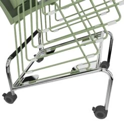 Transportwagen Für Kufen- Und Vierbeingestell-Stühle | Chrom -Möbel Pro Verkauf Transportwagen 25 mm dickes Chromstahlrohr Universalrollen 80 mm Mechanische Feststellbremse Chrom 3