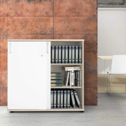 UNI Schiebetürenschrank | 3 OH, 1200 X 1143 Mm, Ahorn / Weiß