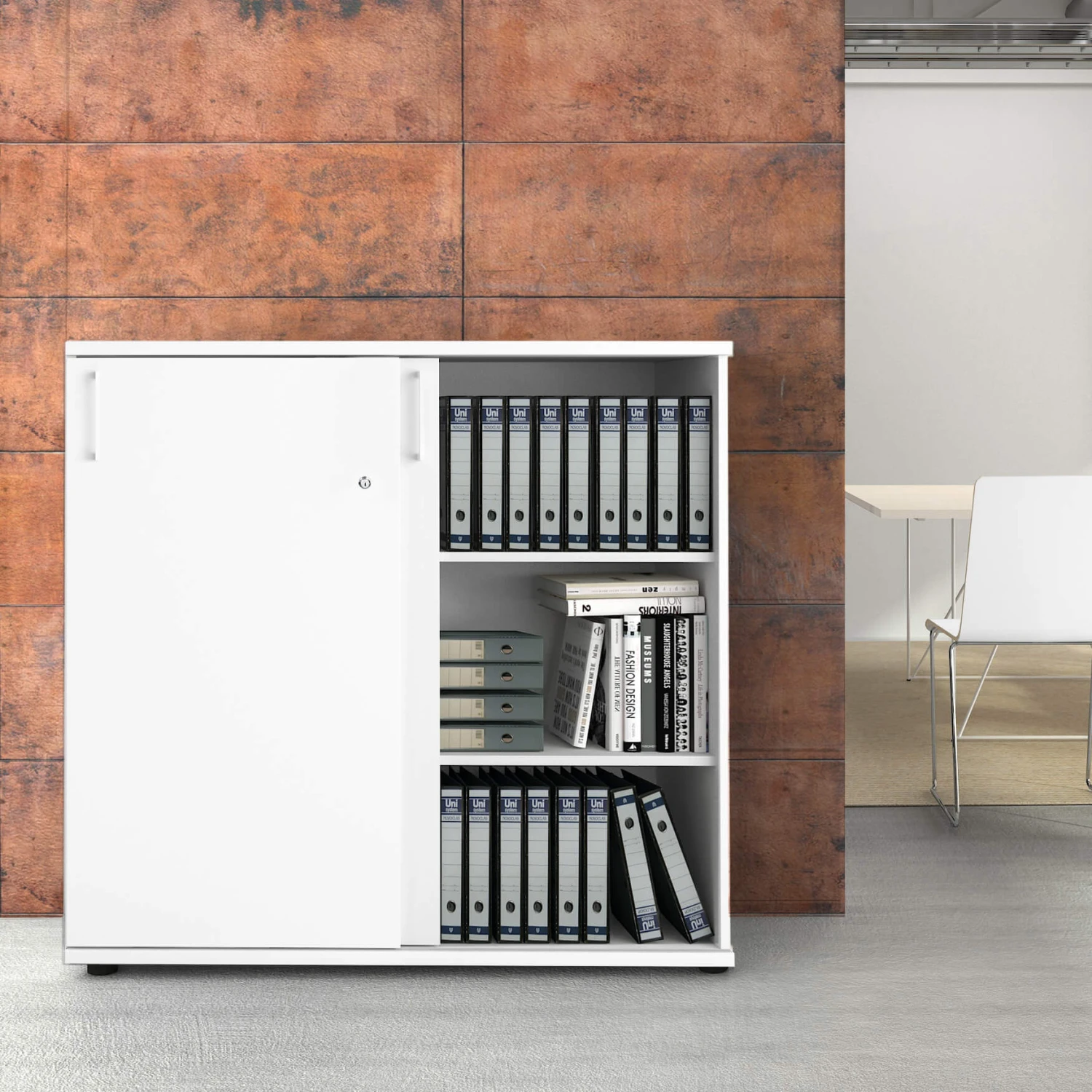 UNI Schiebetürenschrank | 3 OH, 1200 X 1143 Mm, Weiß 3 UNI Schiebetürenschrank | 3 OH, 1200 X 1143 Mm, Weiß