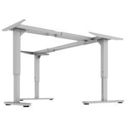 SCALE Winkel-Tischgestell | 1075 - 1800 X 1075 - 1800 Mm, Manuell Höhenverstellbar, Silber -Möbel Pro Verkauf Winkel Tischgestell SCALE 107 180 x 107 180 cm manuell hoehenverstellbar Silber T Fuss Homeoffice Buerotisch Metallgestell Coworking 2