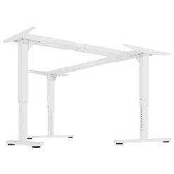 SCALE Winkel-Tischgestell | 1075 - 1800 X 1075 - 1800 Mm, Manuell Höhenverstellbar, Weiß -Möbel Pro Verkauf Winkel Tischgestell SCALE 107 180 x 107 180 cm manuell hoehenverstellbar Weiss T Fuss Homeoffice Buerotisch Metallgestell Coworking 2