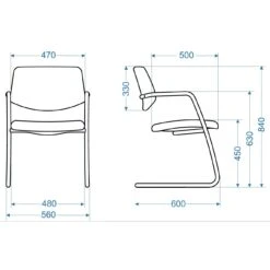 GAMA Freischwinger | Blau -Möbel Pro Verkauf gama bemassung 1 1